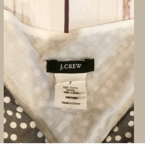 J Crew Top Size 2 Polka Dot Gray & White #208 - Picture 4 of 5
